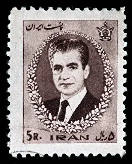 1966 Prints: Mohammad Reza Shah Pahlavi, postage stamp, Iran, 1966