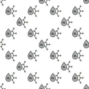 Geometric Prints: Molecule and Oil Drop vector concept colored seamless pattern