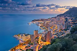 Monaco. Image of Monte Carlo, Monaco during summer sunset