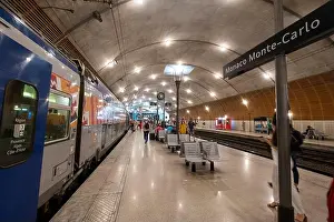 Platforms Prints: Monaco Monte-Carlo railway station in Monte Carlo, Monaco, Europe
