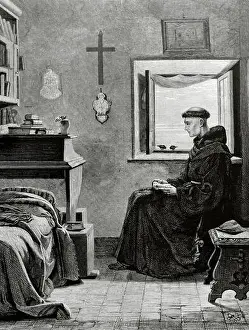 Inside View Prints: Monaquismo. Un monje capuchino en meditación