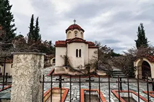Hellas Prints: Monastery of Panagia in Markopoulos Oropou in Attica, Greece