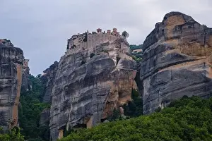 Monastery of Varlaam monastery in famous greek tourist destination Meteora in Greece with scenic scenery landscape