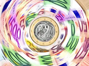 Comical Prints: money / finances, Greek euro, Greece, Additional-Rights-Clearences-Not Available