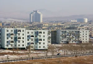 Flats Prints: Mongolia - Concrete settlement from Russian time Darkhan