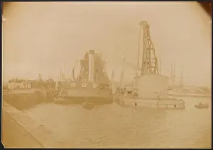 Commercial Shipping Prints: A monochrome photograph records the port of Le Havre in Seine-Maritime