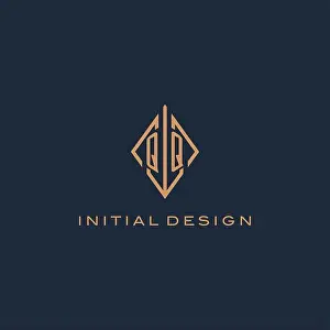 Rhombus Prints: Monogram QQ logo with diamond rhombus style, Luxury modern logo design vector graphic