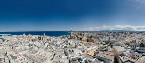 Monopoli Apulia City near the Sea Coastline blue in Italy Drone 360 vr