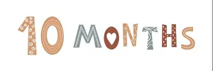 Milestone Prints: Ten month baby lettering in Scandinavian style