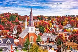 Images Dated 30th September 2016: Montpelier, Vermont, USA town skyline in autumn