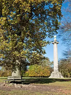 Herts Prints: Monument to the Duke of Bridgewater, Asheridge, Estate, Hertfordshire, in the Autumn