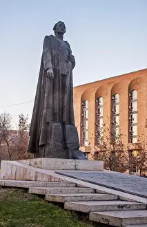 Armenia Prints: Monument to Garegin Nzhdeh (Ter-Harutyunyan) in Yerevan. Armenia