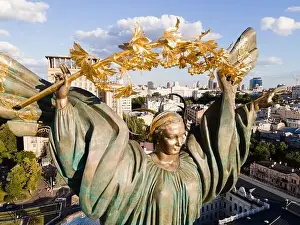 Monument on Independence Square in Kyiv, Ukraine