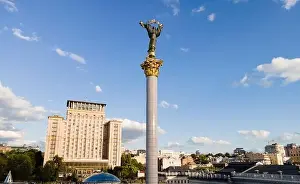 Monument on Independence Square in Kyiv, Ukraine