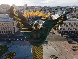 Monument on Independence Square in Kyiv, Ukraine