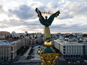 Monument on Independence Square in Kyiv, Ukraine