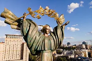 Monument on Independence Square in Kyiv, Ukraine