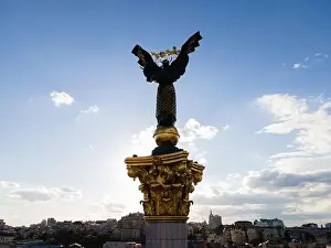 Monument on Independence Square in Kyiv, Ukraine