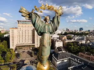 Monument on Independence Square in Kyiv, Ukraine