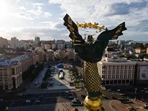 Monument on Independence Square in Kyiv, Ukraine