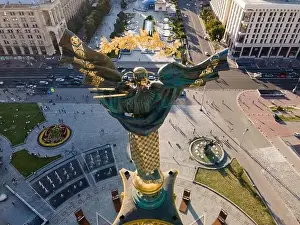 Maidan Prints: Monument on Independence Square in Kyiv, Ukraine