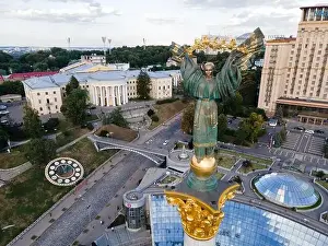 Maidan Prints: Monument on Independence Square in Kyiv, Ukraine