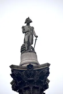 Grey Sky Prints: monument - Trafalgar Square- Westminster - Napoleon Bonaparte commemorates the Battle of Trafalgar