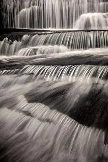 Moody long-exposure water blurs at Grogan Creek Falls - Butter Gap Trail, Pisgah National Forest, near Brevard, North Carolina, USA