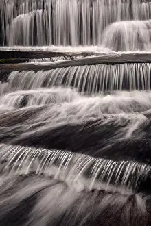 Moody long-exposure water blurs at Grogan Creek Falls - Butter Gap Trail, Pisgah National Forest, near Brevard, North Carolina, USA