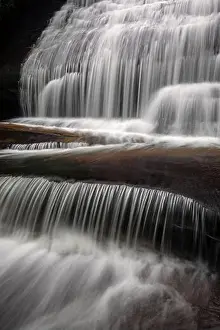 Moody long-exposure water blurs at Grogan Creek Falls - Butter Gap Trail, Pisgah National Forest, near Brevard, North Carolina, USA