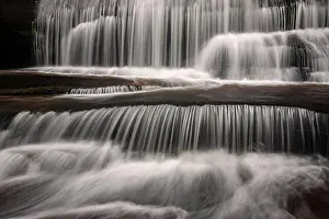 Moody long-exposure water blurs at Grogan Creek Falls - Butter Gap Trail, Pisgah National Forest, near Brevard, North Carolina, USA