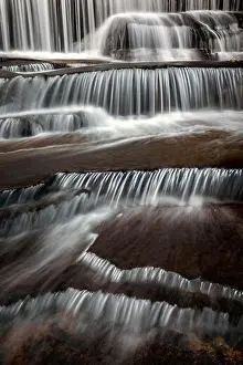 Moody long-exposure water blurs at Grogan Creek Falls - Butter Gap Trail, Pisgah National Forest, near Brevard, North Carolina, USA