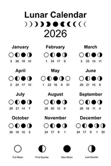 Moonlight Prints: Moon calendar 2026 and Moon Phases
