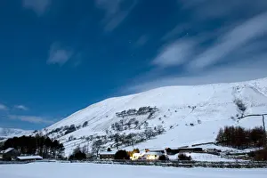 Midnight Prints: Moonlit Snow covered countryside midnight New Year 2010