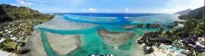 Tahiti Prints: MOOREA, FRENCH POLYNESIA -30 NOV 2018- Aerial view of the Intercontinental Moorea Lagoon Resort and Spa Moorea