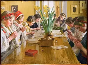 1913 Prints: The Mora Folk School, 1913, Oil on canvas