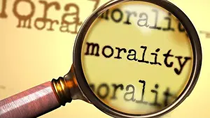 Meaning Prints: Morality and a magnifying glass on English word Morality to symbolize studying