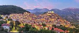 Morano Calabro, Italy hilltop town in the province of Cosenza in the Calabria region at dusk