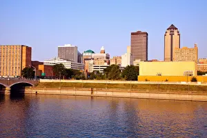 River Bridge Prints: Morning in Des Moines, Iowa