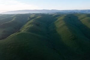 Aerial Landscape Collection: Morning light shines on the scenic, rolling hills and valleys of the Tri-valley area of Northern