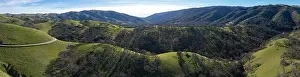 Morning light shines on the scenic, rolling hills and valleys of the Tri-valley area of Northern California, just east of San Francisco Bay