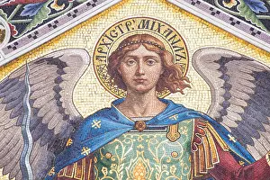 Faith Prints: Mosaic of Saint Michael on the facade of the Serbian Orthodox Church in Trieste