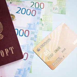 Passport Prints: Moscow, Russia- 08 28 2018: Russian passport