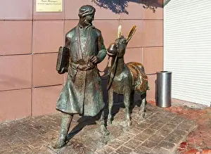 Donkey Prints: Moscow. Russia. Monument to Hajja Nasreddin at the Molodezhnaya metro station