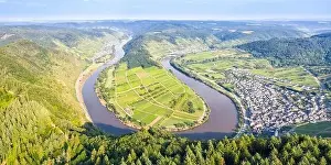Moselle loop Calmont Mosel river landscape nature panorama in Bremm Germany travel