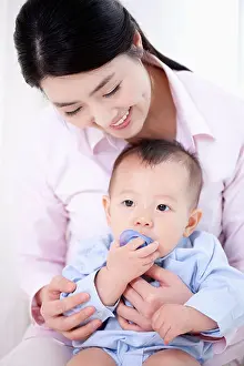 Waist Prints: mother and baby with pacifier