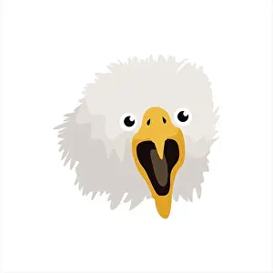 Bald Prints: Motorcycle emblem eagle head clip art character illustration
