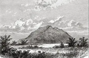 Ancient Book Prints: Mount Arayat is a potentially active stratum volcano on the island of Luzon