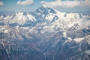 Nepal Prints: Mount Everest as seen from the plane while landing in Kathmandu