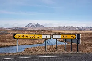Amazing Landscape Prints: Mount Hekla and the Affall River, seen from Route 1 near Hvolsvöllur, South Iceland
